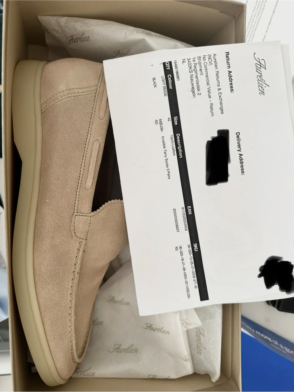 Aurelien Light Beige Yacht Loafer NIB 42